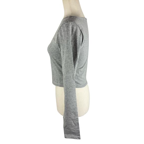 BP SCOOP NECK LONG SLEEVE ORGANIC COTTON TOP IN GRAY NWOT‎ WOMEN'S SIZE MEDIUM - Picture 4 of 9